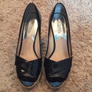 Michael Kors Patton Leather Wedges